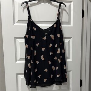 Black and Tan Asymmetrical Sleeveless Camisole